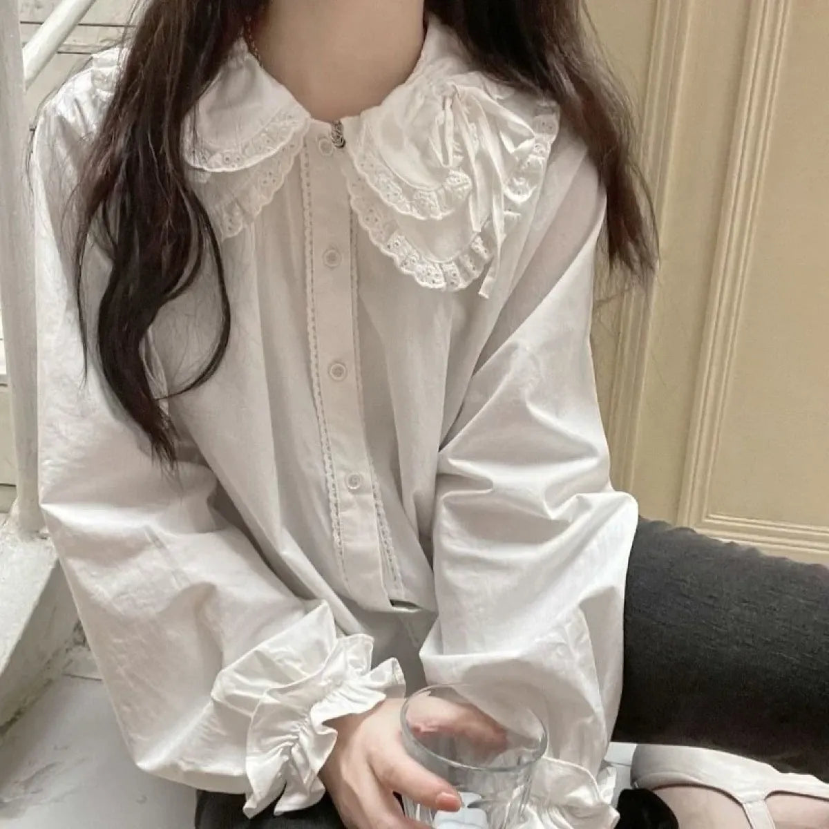 Kawaii Lolita Ruffle Knit Sweater Vest - Japanese Bow Cardigan