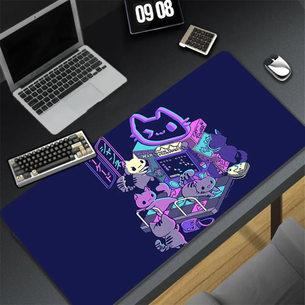 Kawaii Office Desk Mat - Adorned with Cute Cat Designs