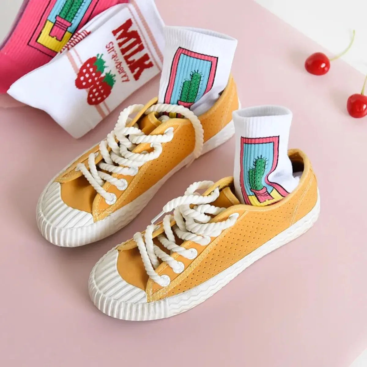 Moon Milk Kawaii Socks