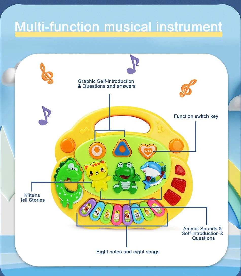 Kids Cartoon Piano Keyboard Toy – Educational Instrument