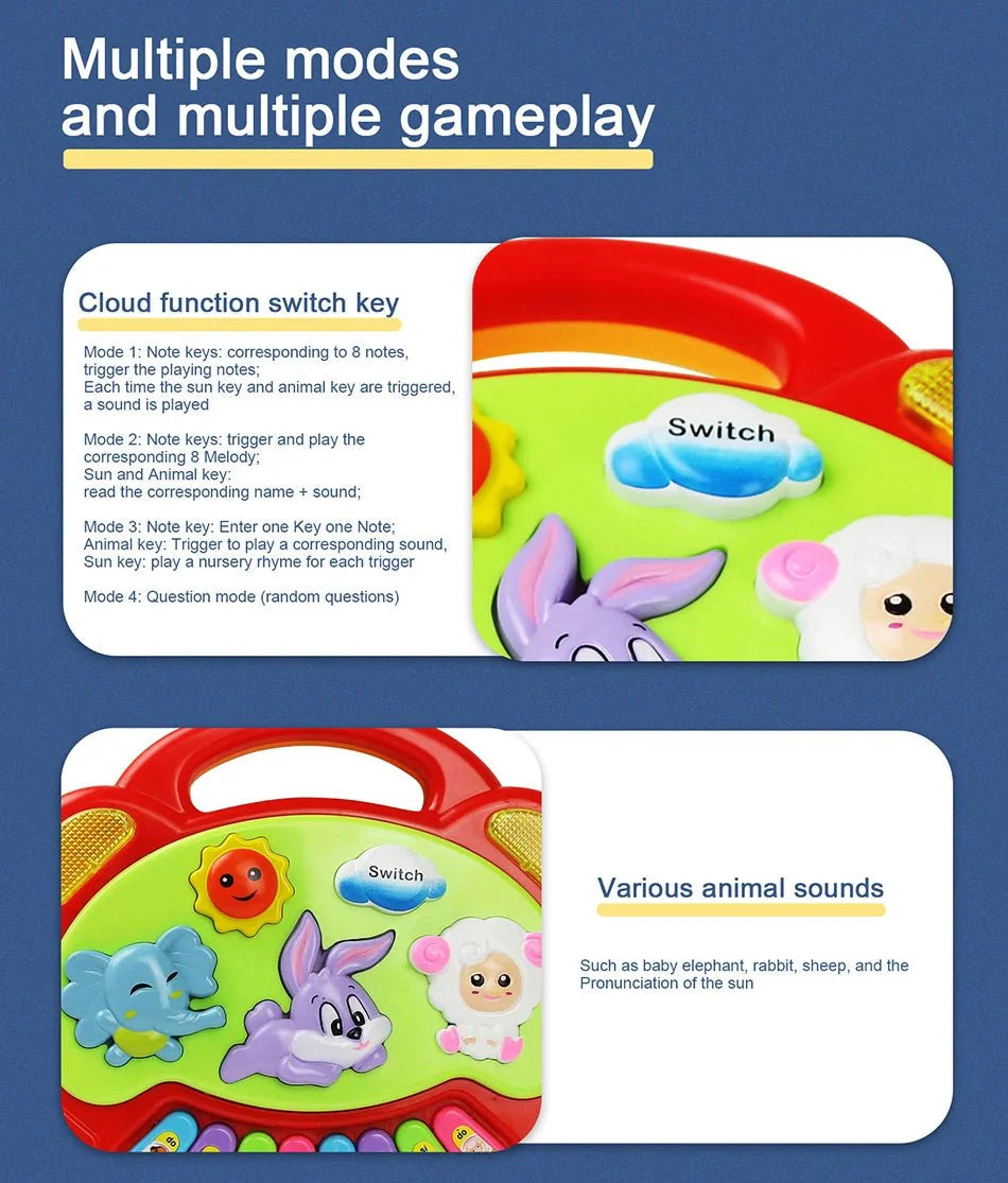 Kids Cartoon Piano Keyboard Toy – Educational Instrument