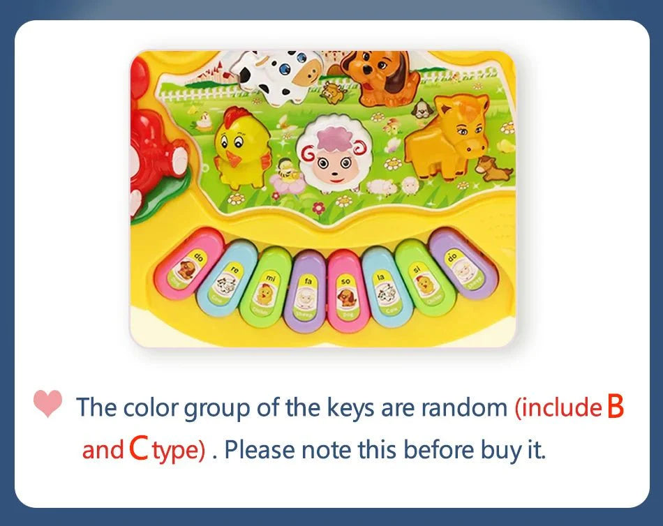 Kids Cartoon Piano Keyboard Toy – Educational Instrument