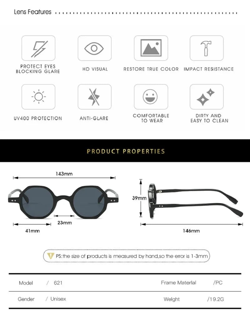 Retro Small Round Sunglasses – UV protection