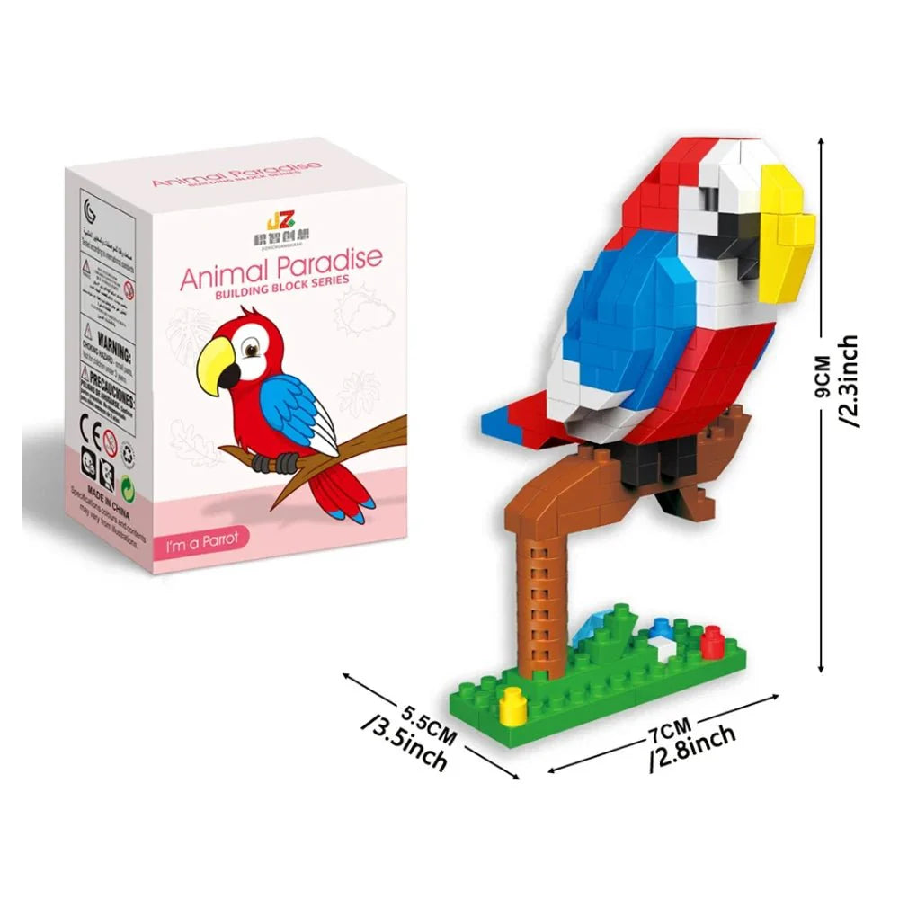 BUILT Colorful Parrot Micro Mini Building Blocks – Educational DIY Toy