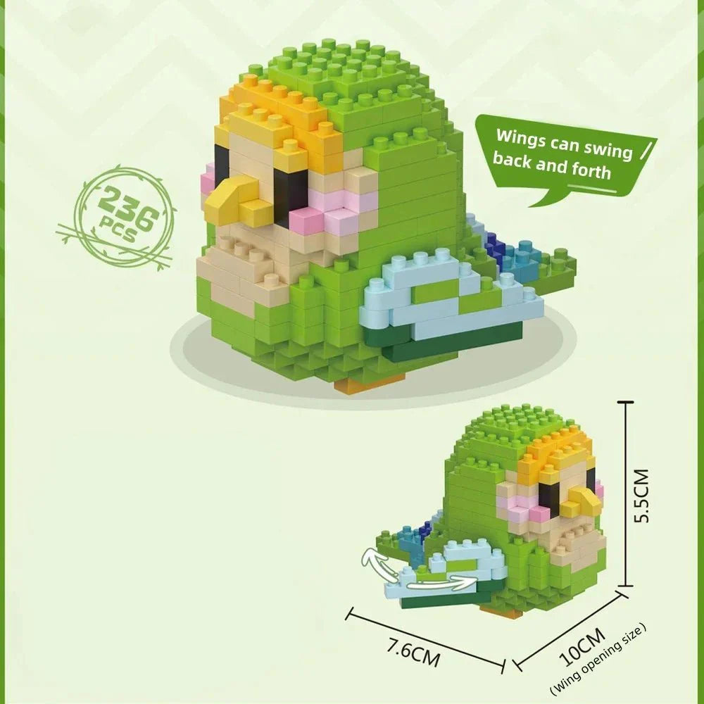 BUILT Colorful Parrot Micro Mini Building Blocks – Educational DIY Toy