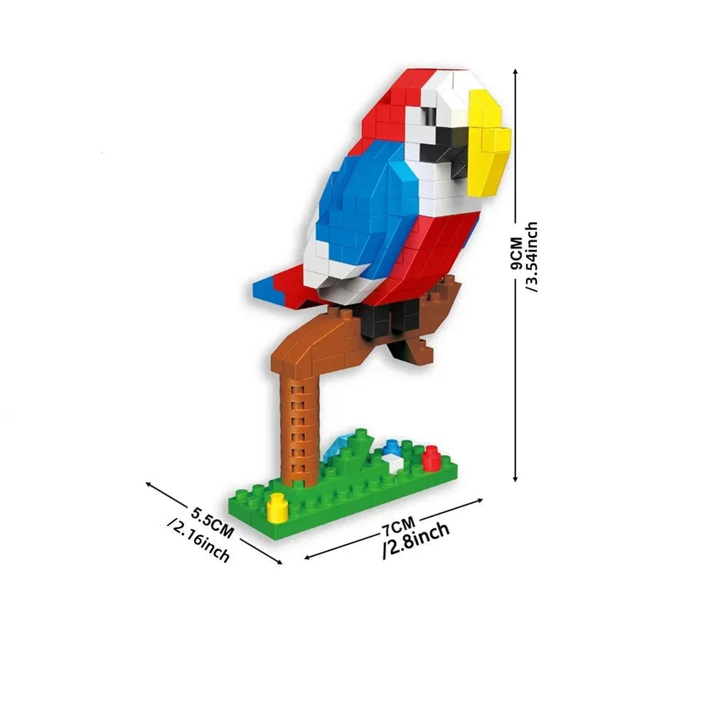 BUILT Colorful Parrot Micro Mini Building Blocks – Educational DIY Toy