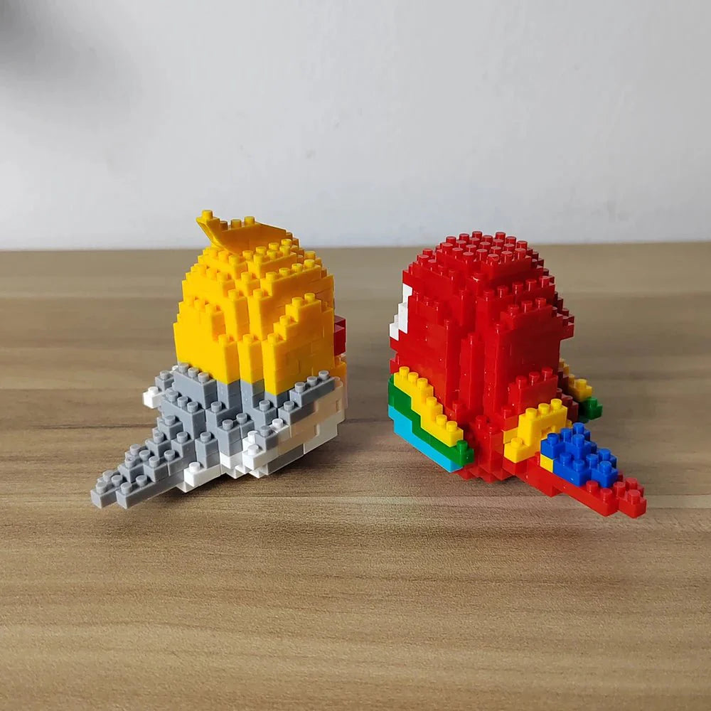 BUILT Colorful Parrot Micro Mini Building Blocks – Educational DIY Toy