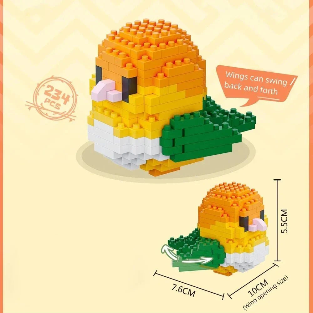 BUILT Colorful Parrot Micro Mini Building Blocks – Educational DIY Toy