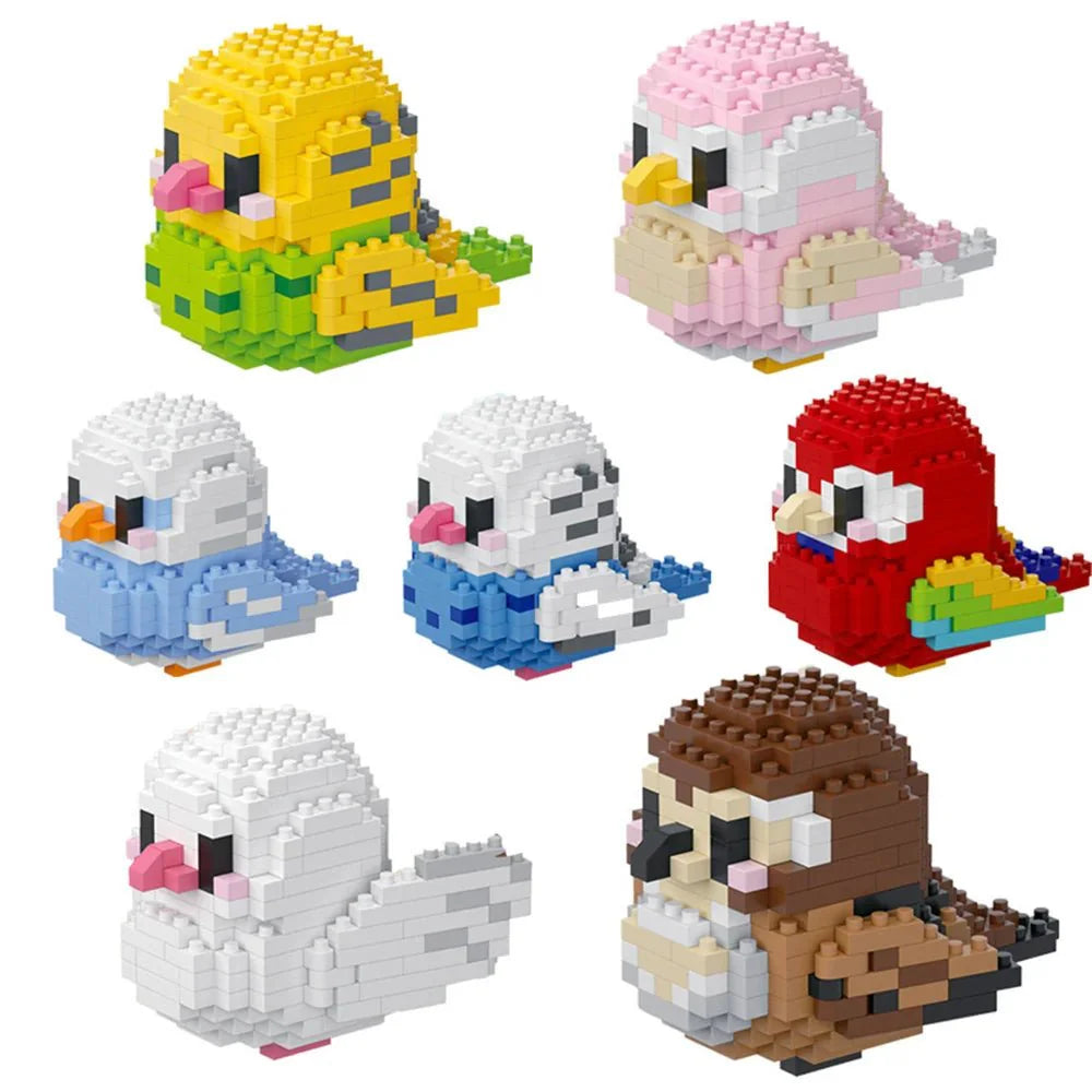 BUILT Colorful Parrot Micro Mini Building Blocks – Educational DIY Toy
