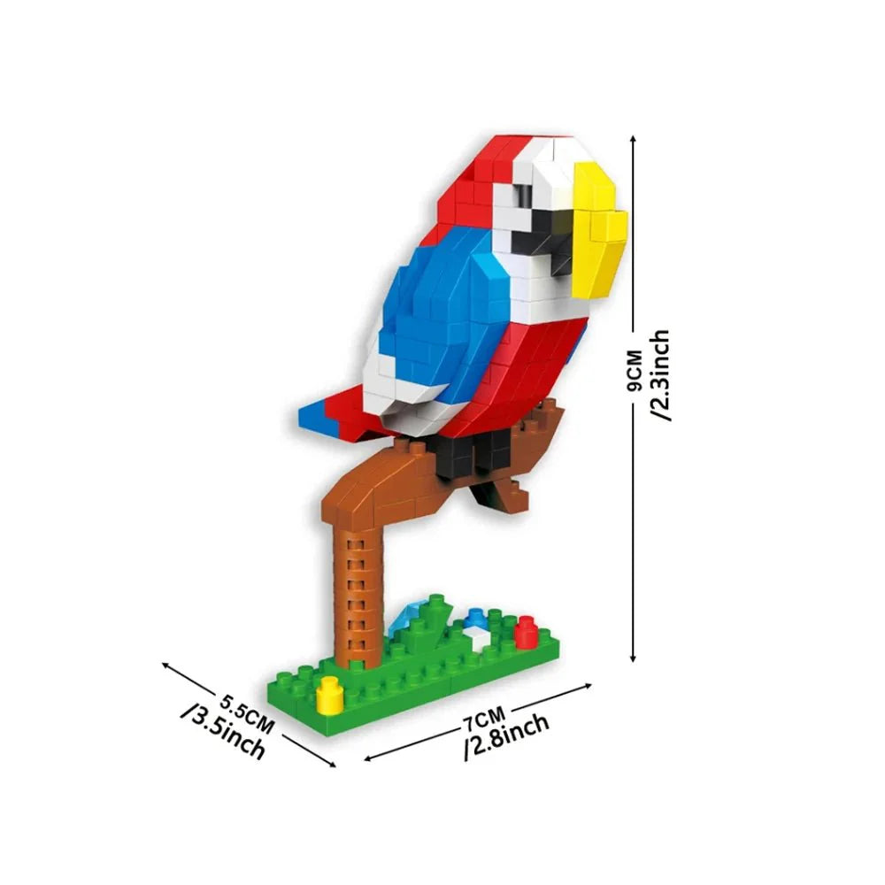 BUILT Colorful Parrot Micro Mini Building Blocks – Educational DIY Toy
