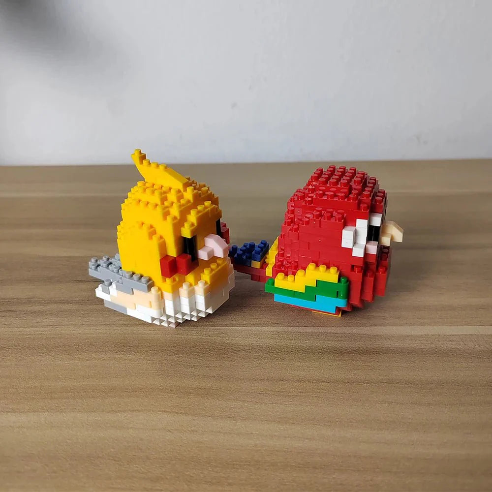 BUILT Colorful Parrot Micro Mini Building Blocks – Educational DIY Toy