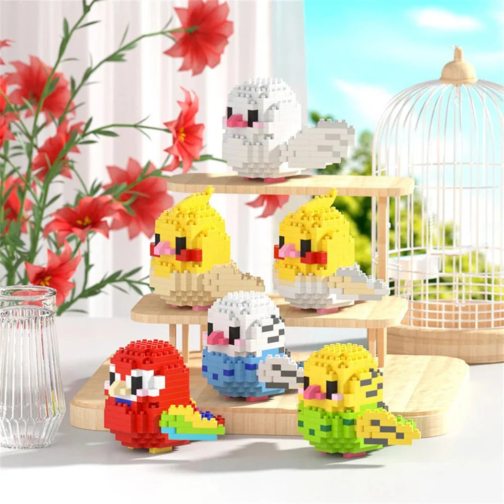 BUILT Colorful Parrot Micro Mini Building Blocks – Educational DIY Toy