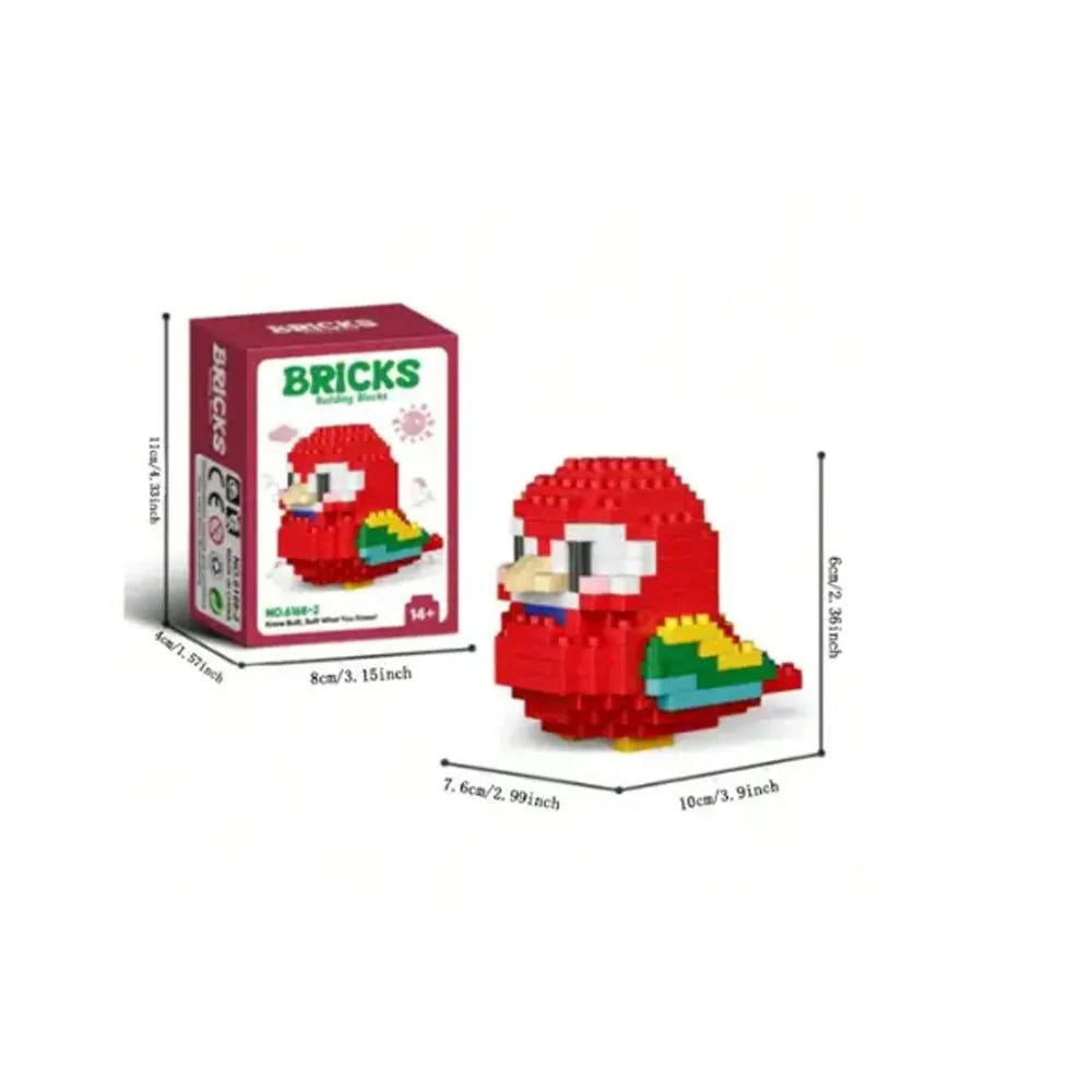 BUILT Colorful Parrot Micro Mini Building Blocks – Educational DIY Toy