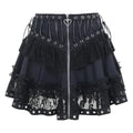 Gothic Lace-Up Corset Skirt – Kawaii Harajuku Punk Ruffle Mini Skirt