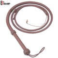 Indiana Jones Style 6ft–12ft Dark Brown Leather Bullwhip – 8 Plait Rope Core, Handmade Cowhide by Leather Bond