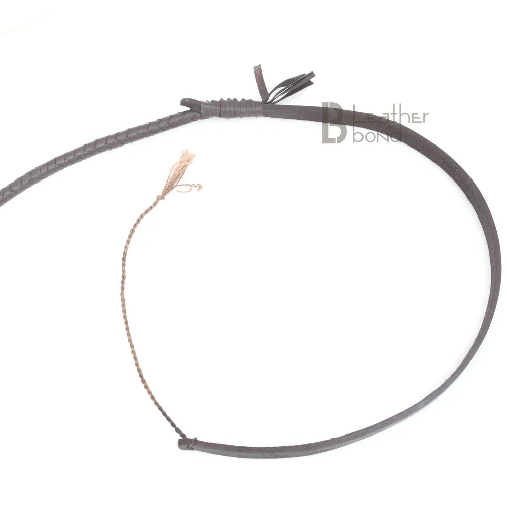Indiana Jones 6ft, 8ft, 10ft & 12ft with 8 Plait Dark Brown Bullwhip Real Genuine Cowhide Leather Bull Whip