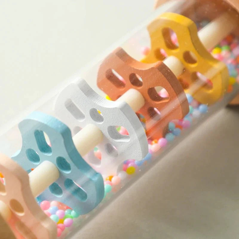 Let's Make Montessori Rain Stick Rattle – Colorful Wooden Sensory Toy