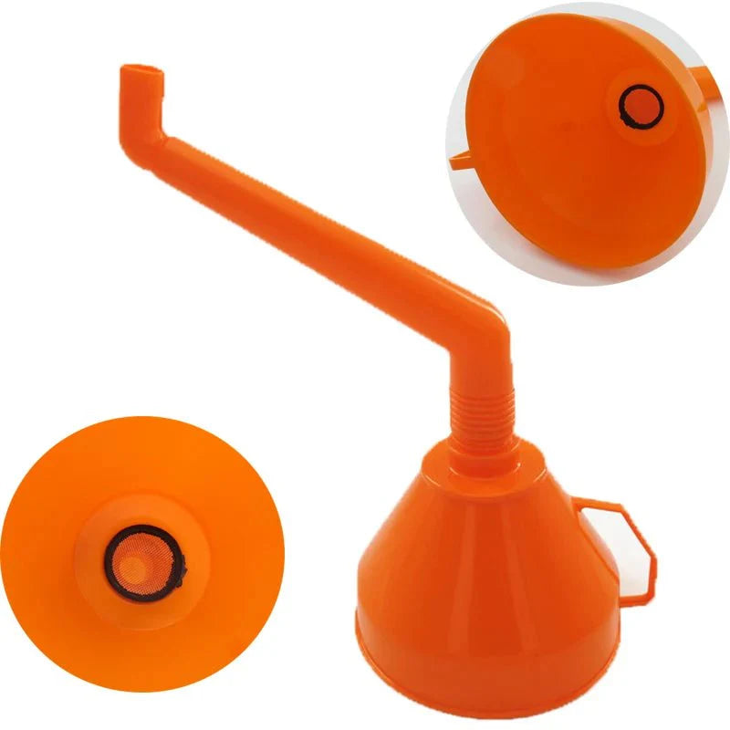 Long Mouth Refueling Funnel with Filter – Car and Motorcycle Engine Oil Filling Tool