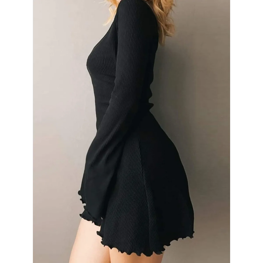 Solid Casual Knitted Dresses
