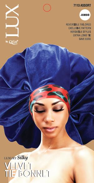 LUX VELVET TIE BONNET JUMBO (7113)