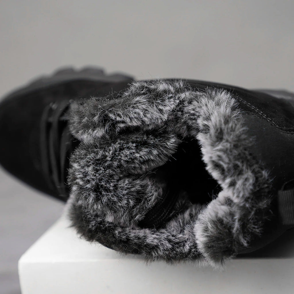 Men's snow boots with winter fleece insulation, outdoor boots, cotton shoes, lightweight boots