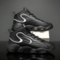 Men's sports shoes with leather surface, trendy shoes, Korean version, fashionable basketball shoes