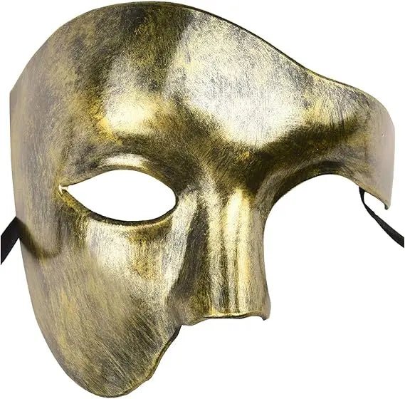 Men's Opera Phantom Half Mask – Classic Upper Half Face Party Accessory