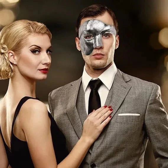 Men's Opera Phantom Half Mask – Classic Upper Half Face Party Accessory