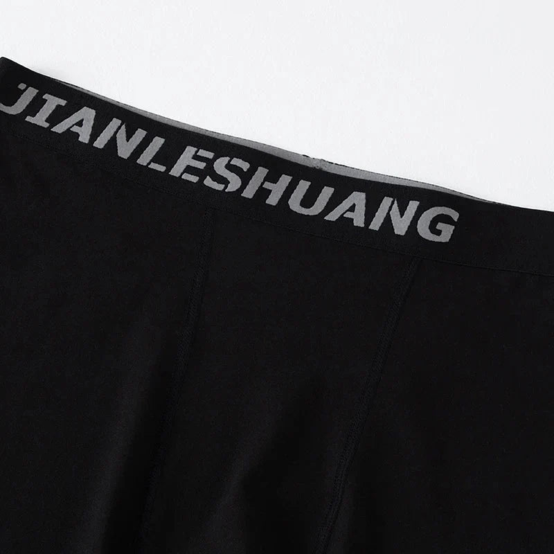 Men's Plus Size Black And White Long Sports Underwear