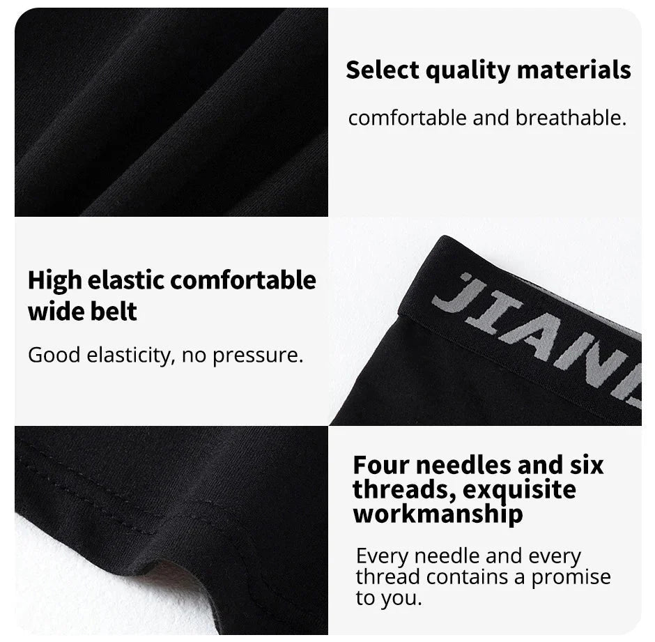 Men's Plus Size Black And White Long Sports Underwear