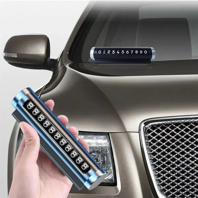 Metal Car Temporary Parking Number Plate | Rotating Design with Aluminum Alloy Build