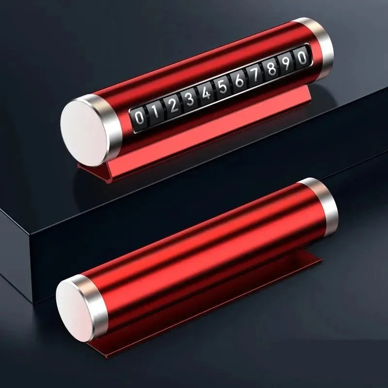 Metal Car Temporary Parking Number Plate | Rotating Design with Aluminum Alloy Build