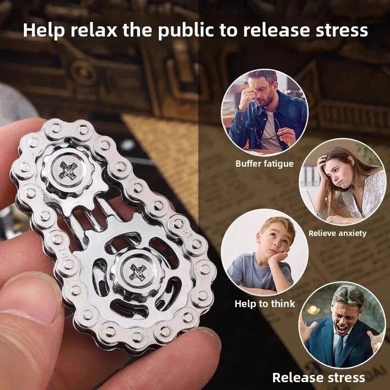 Metal Fidget Spinner Stainless Steel Stress Relief Desk Toy