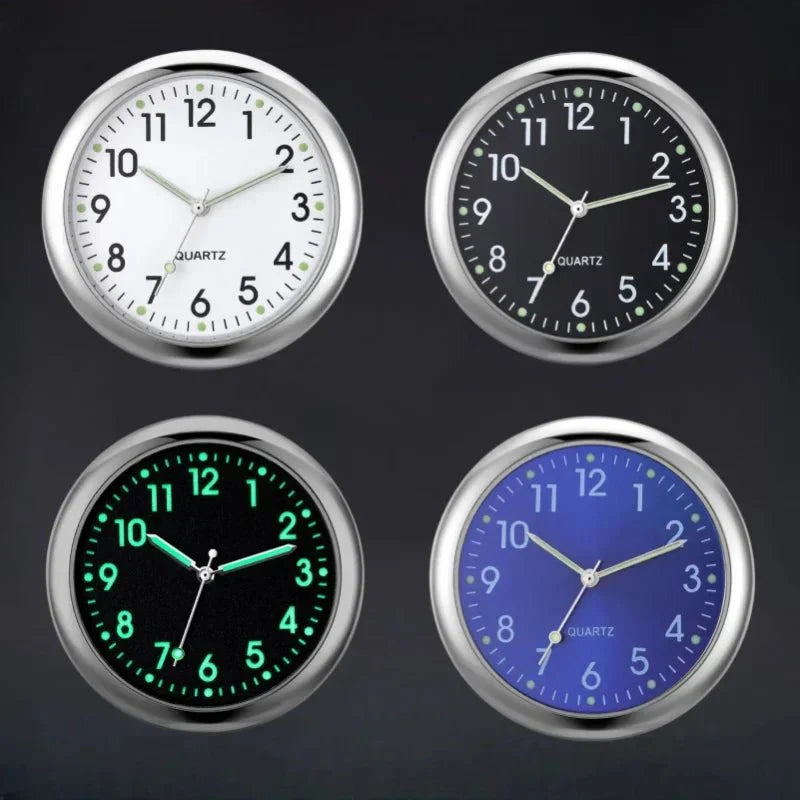 Mini Car Clock | Luminous Quartz Stick-On Dashboard Watch with Sapphire Glass