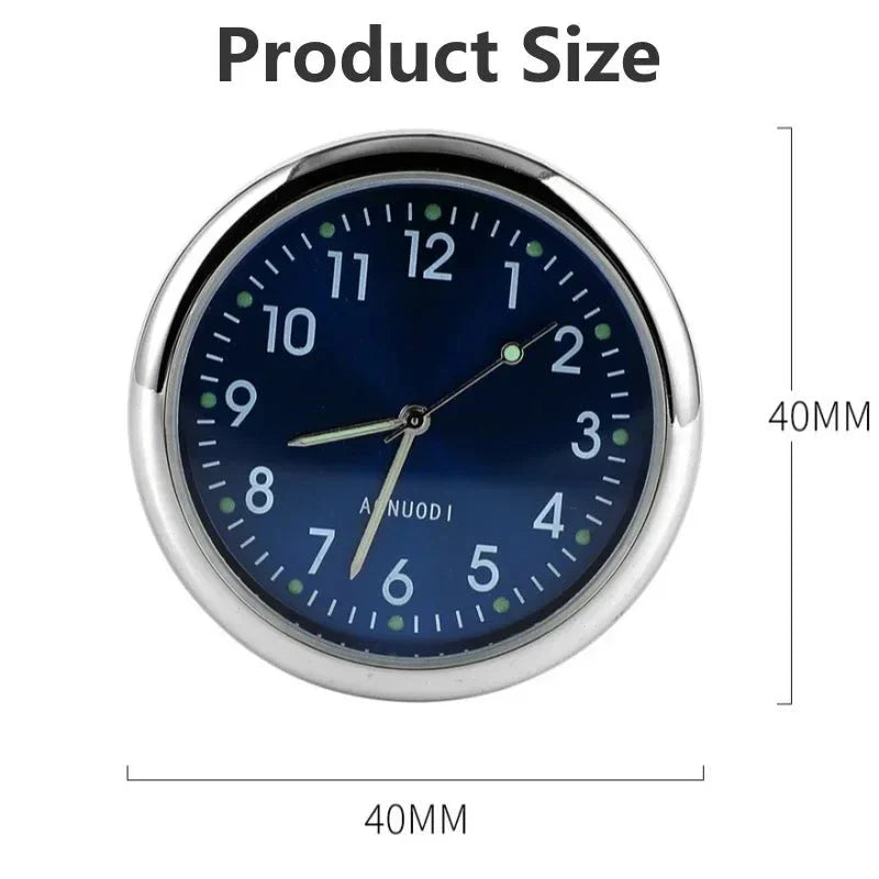 Mini Car Clock | Luminous Quartz Stick-On Dashboard Watch with Sapphire Glass