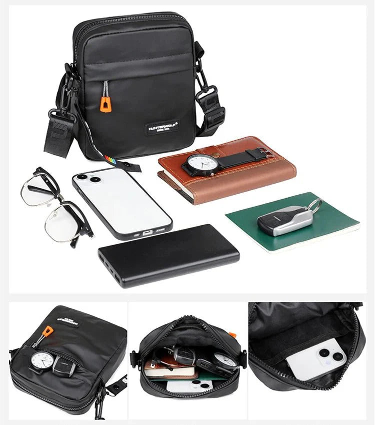 Mini Men’s Crossbody Phone Bag – Waterproof PU Leather Shoulder Messenger Bag