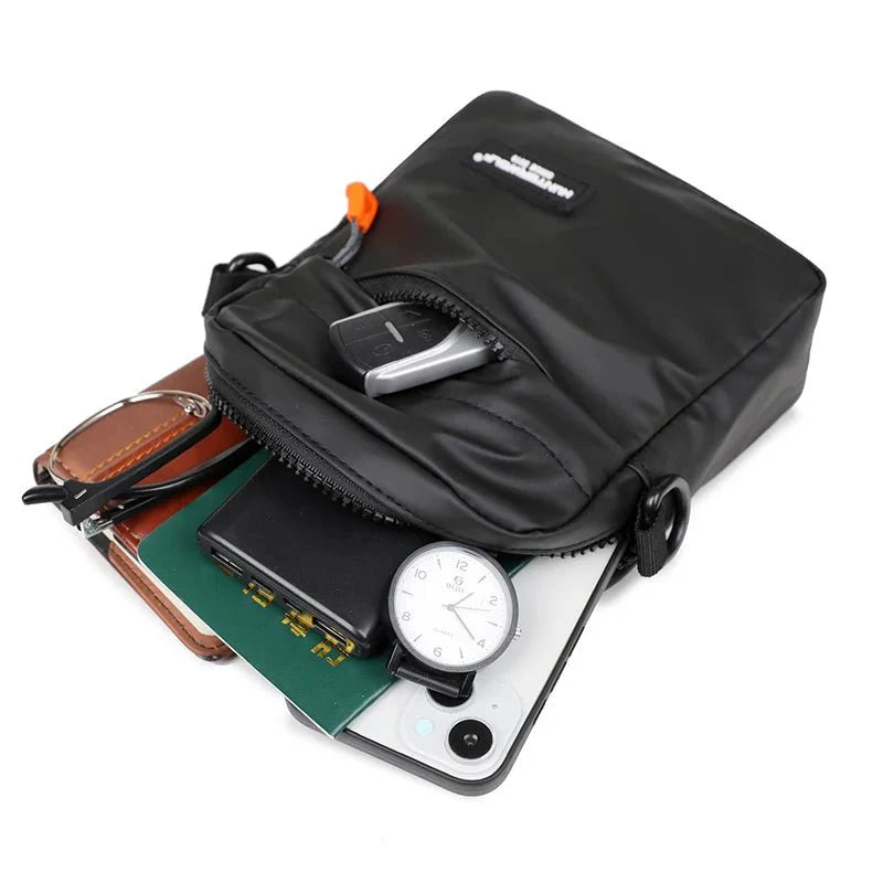 Mini Men’s Crossbody Phone Bag – Waterproof PU Leather Shoulder Messenger Bag
