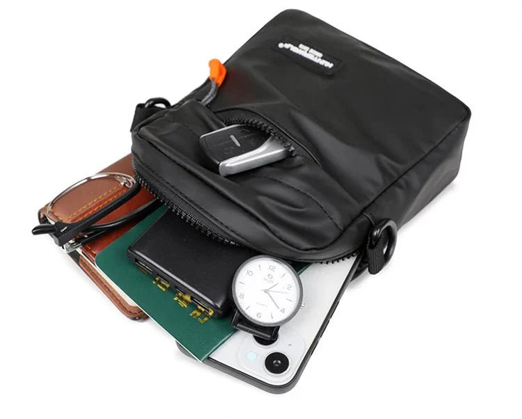 Mini Men’s Crossbody Phone Bag – Waterproof PU Leather Shoulder Messenger Bag