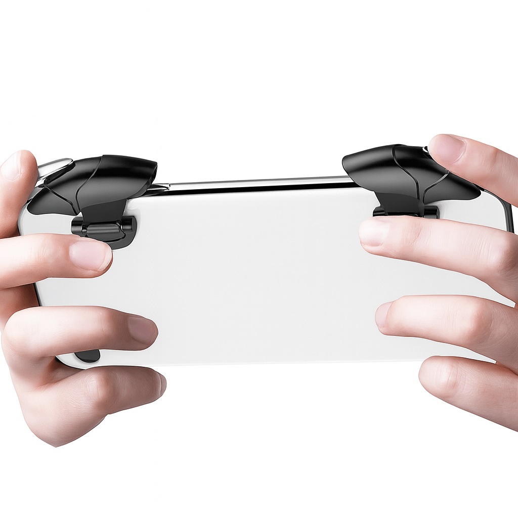 Mobile Game Triggers (2 Pack) | Shark-Style PUBG L1R1 Shooting Controller for iOS & Android