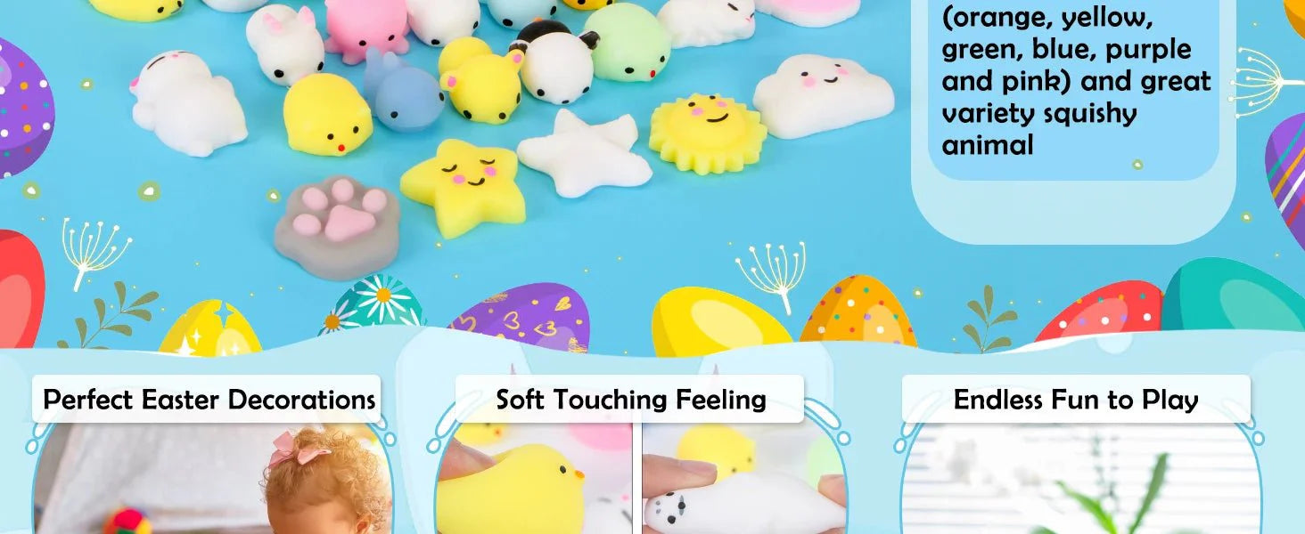 Mochi Squishy Toy Filled Easter Eggs – Animal Stress Relief Toys