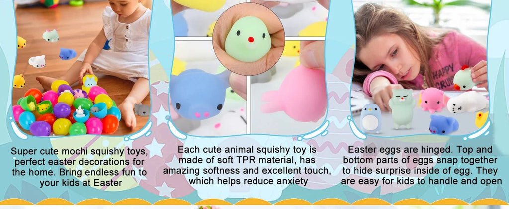 Mochi Squishy Toy Filled Easter Eggs – Animal Stress Relief Toys