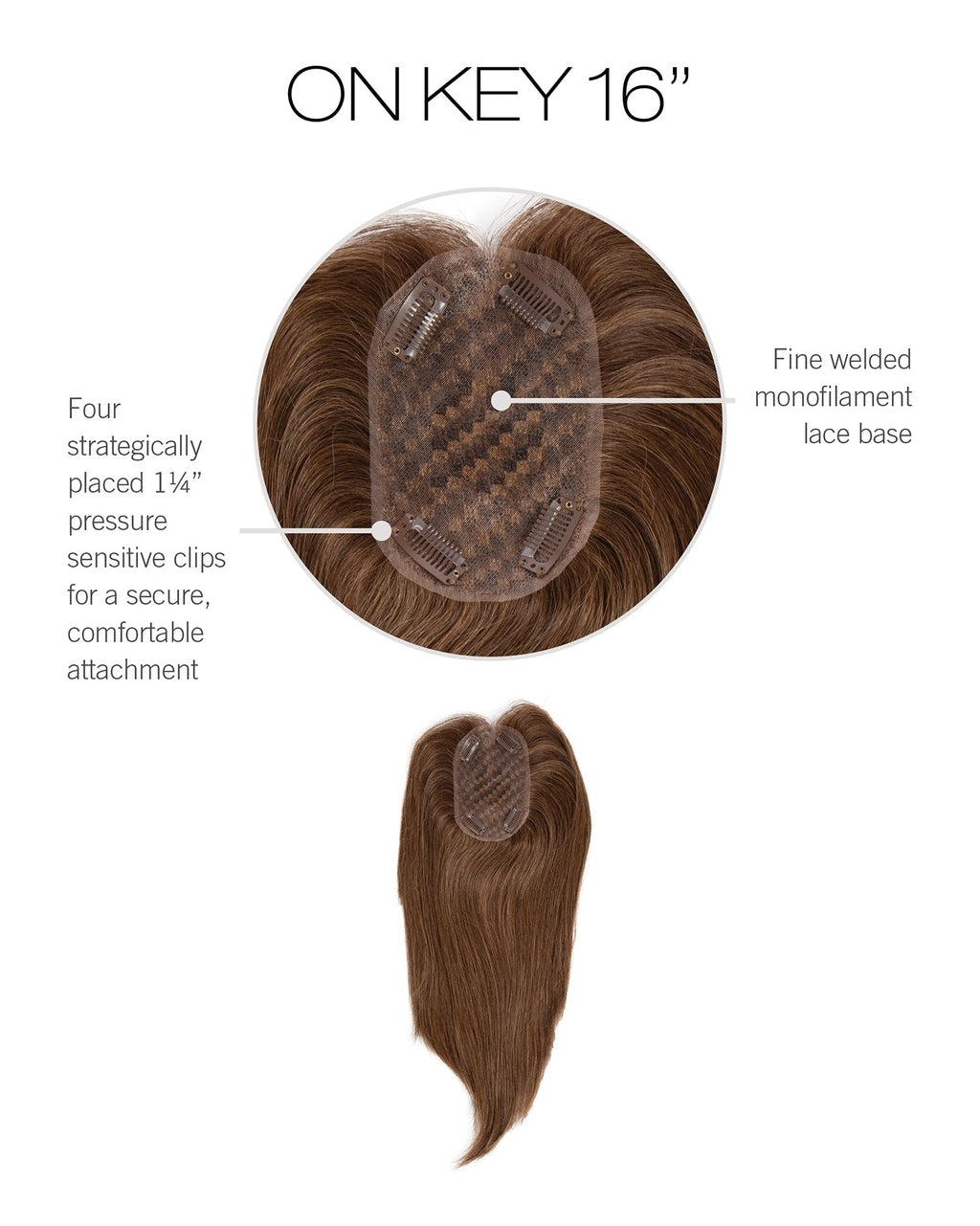NEW! On Key 16″ Hair topper