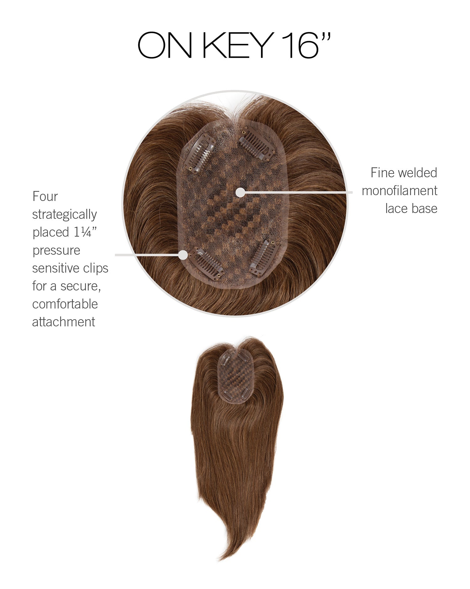 NEW! On Key 16″ Hair topper