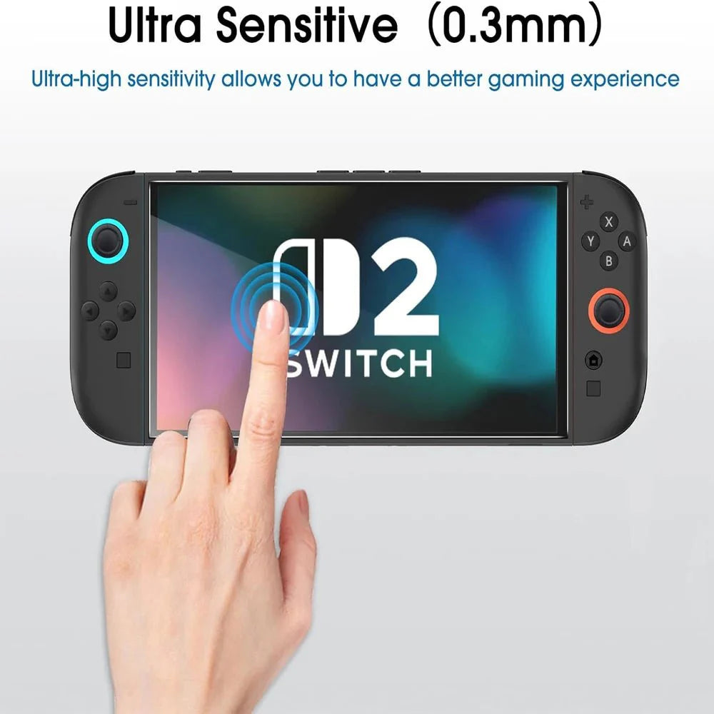 Nintendo Switch 2 Tempered Glass Screen Protector with Joystick Cap