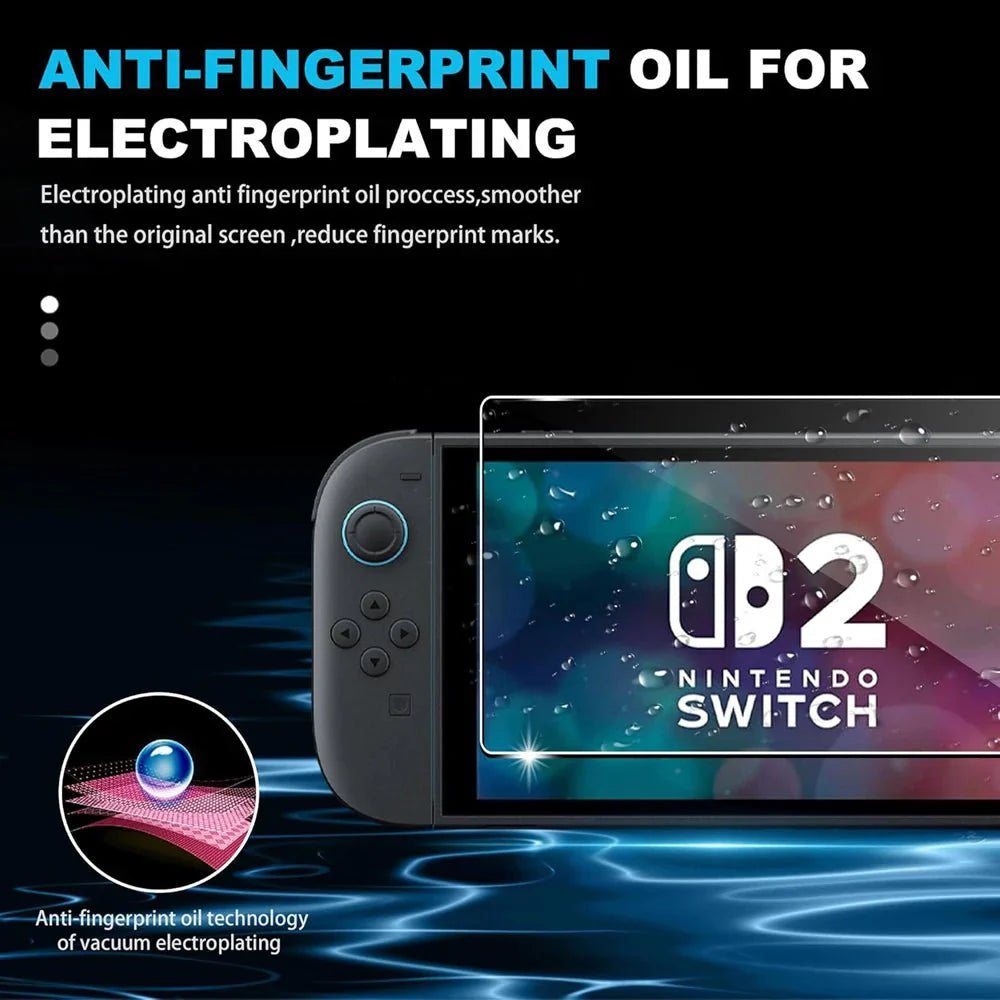Nintendo Switch 2 Tempered Glass Screen Protector with Joystick Cap