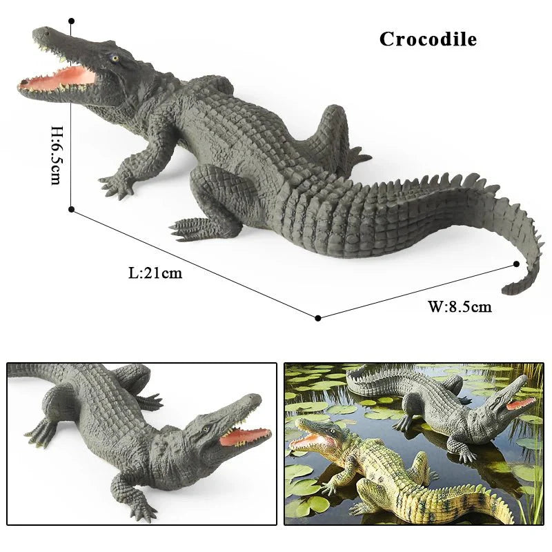 Sarcosuchus Crocodile Action Figure – Hand-Painted Wild Animal Model
