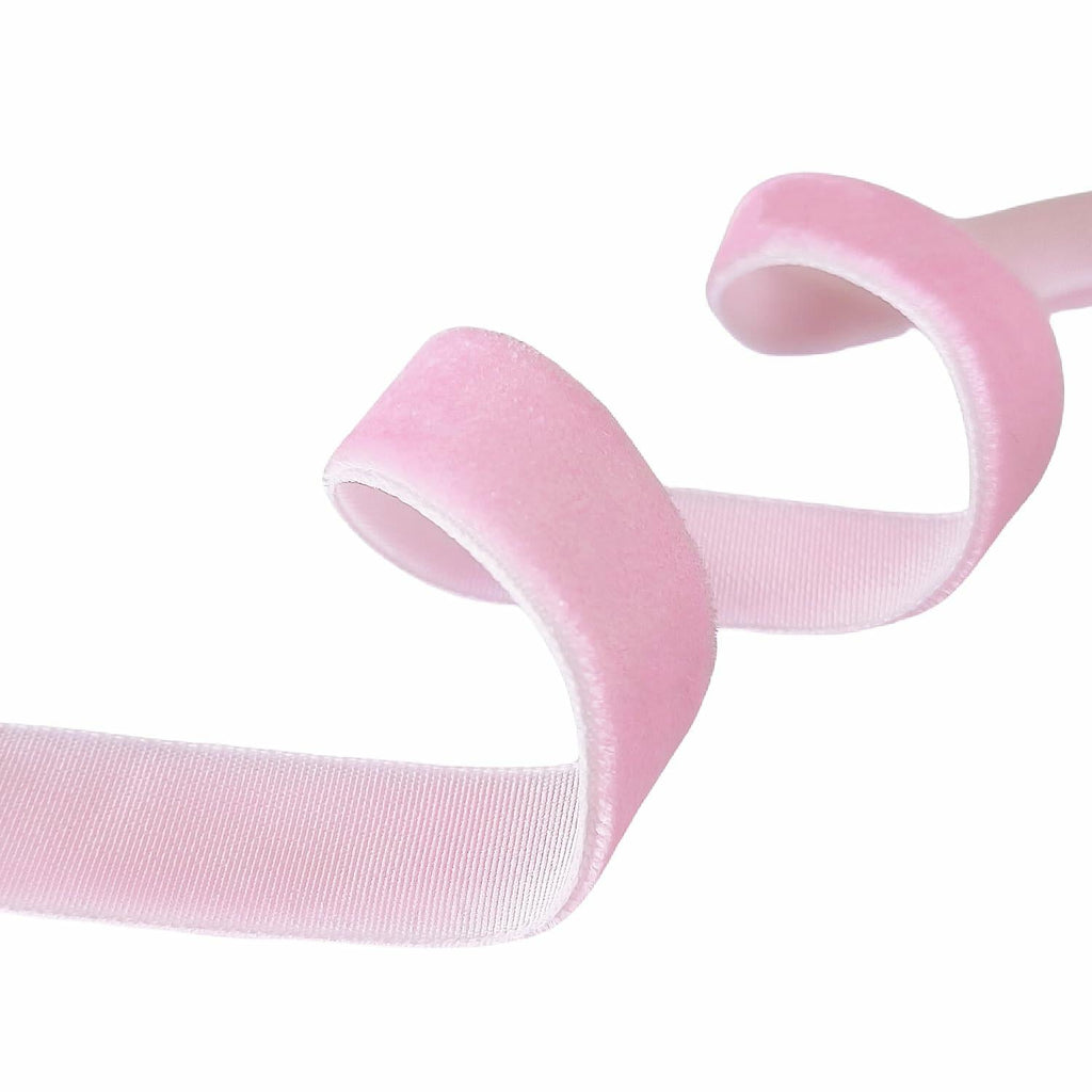 Abbaoww Pink Velvet Ribbon 3/8 Inch Single Face 50 Yards Gift Wrap