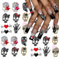 50pcs Handmade Dark Resin Bat Charms for Nails Halloween Accessories