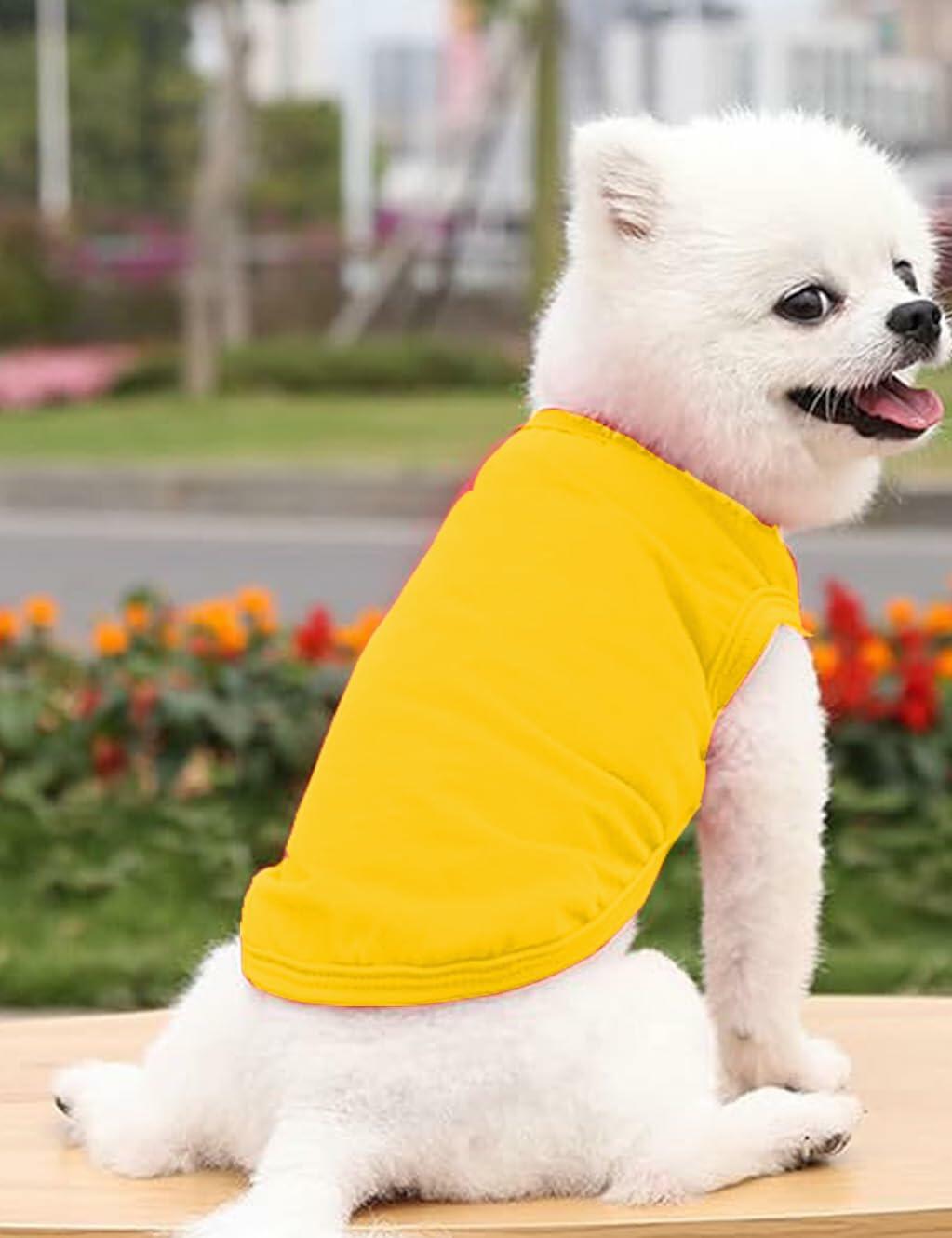 Cotton Dog Shirt Small Size Soft Breathable Sleeveless Vest for Small Dogs