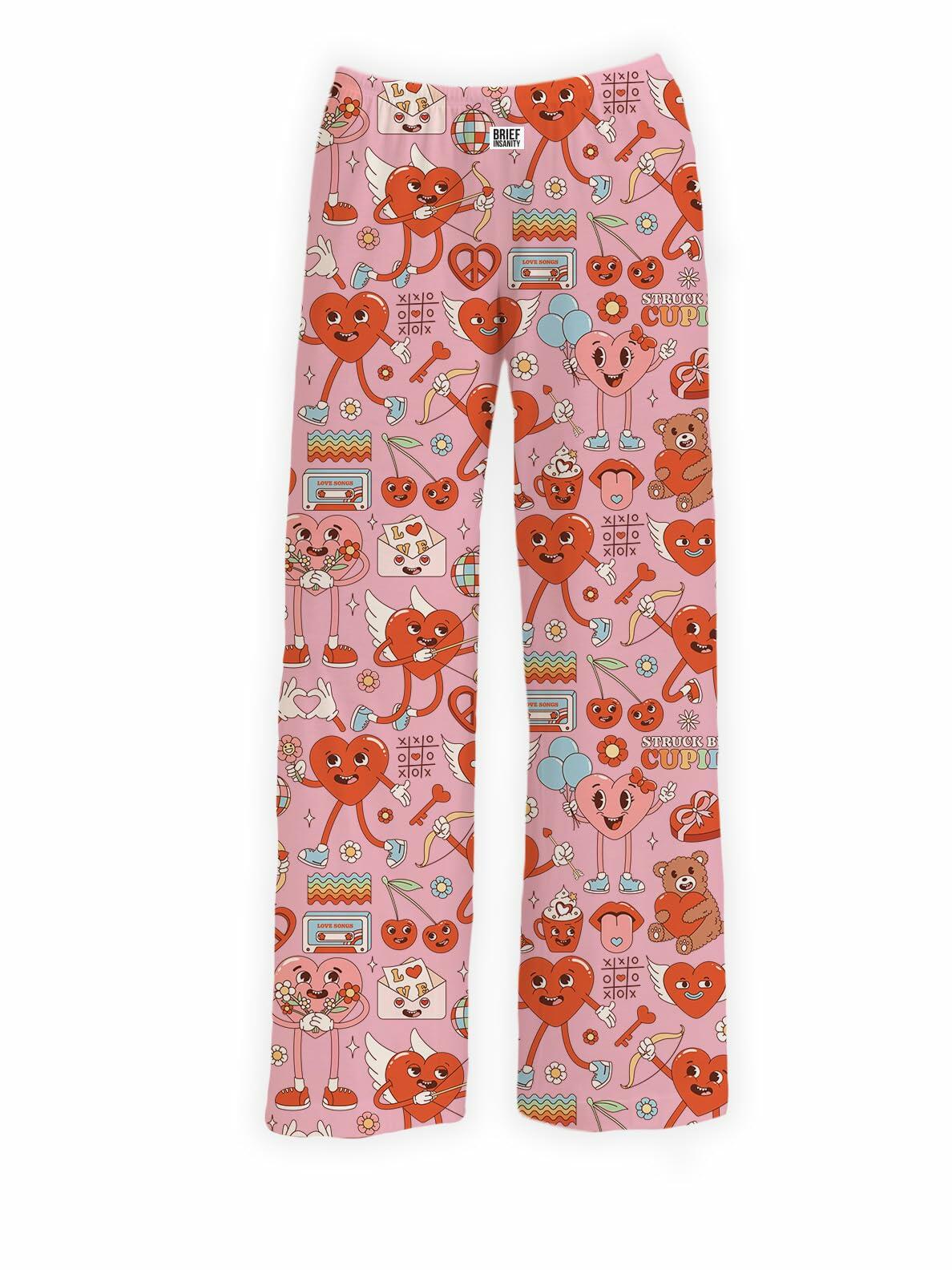 BRIEF INSANITY Women's Groovy Valentine Lounge Pajama Pants Size XL